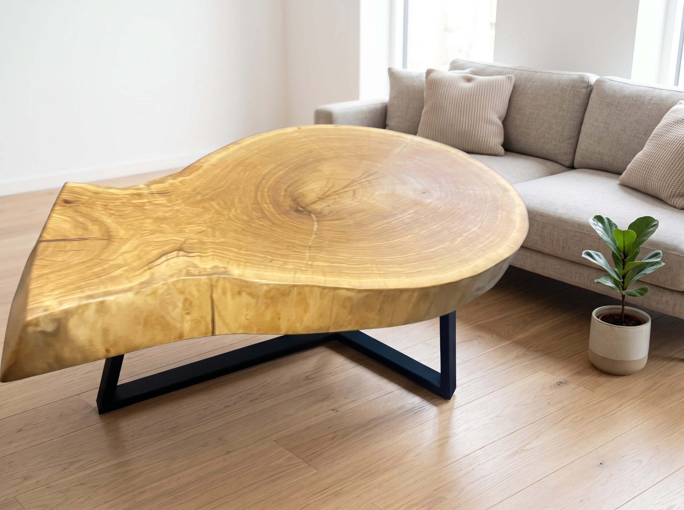 Organic Oak Slice Coffee Table