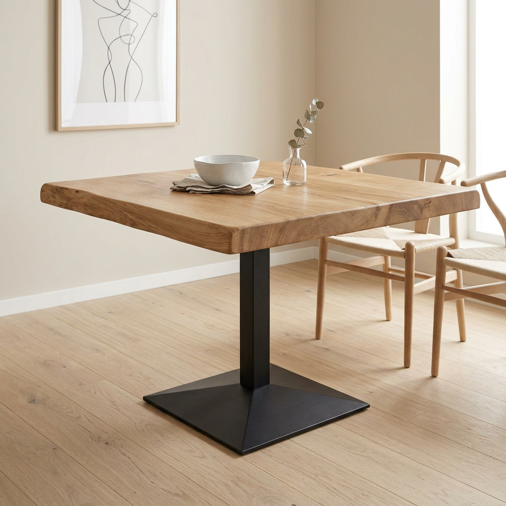 Square Live-Edge Pyramid Dining Table